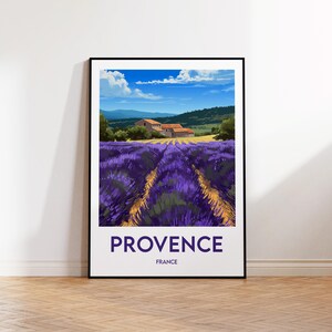 Provence Poster, Provence lavenders Art Print, Provence France region, Vintage Travel Poster, Provence France Gift, Affiche Provence France
