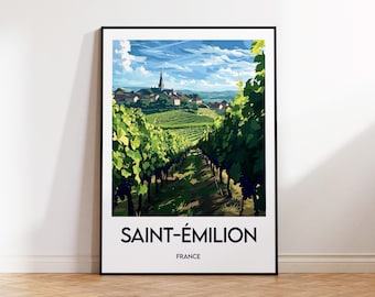 Saint-Émilion Poster, Saint-Émilion Druck, Saint-Émilion Illustration, Frankreich Geschenk, Vintage Reiseposter, Saint-Émilion Poster