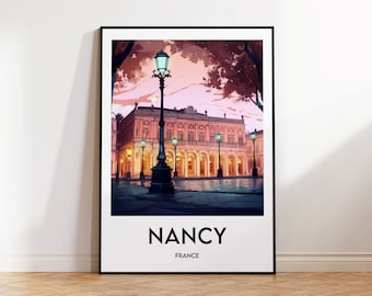 Affiche de Nancy, Nancy Poster, Nancy France Print, Nancy Illustration, Vintage Travel Poster, Nancy Gift Idea