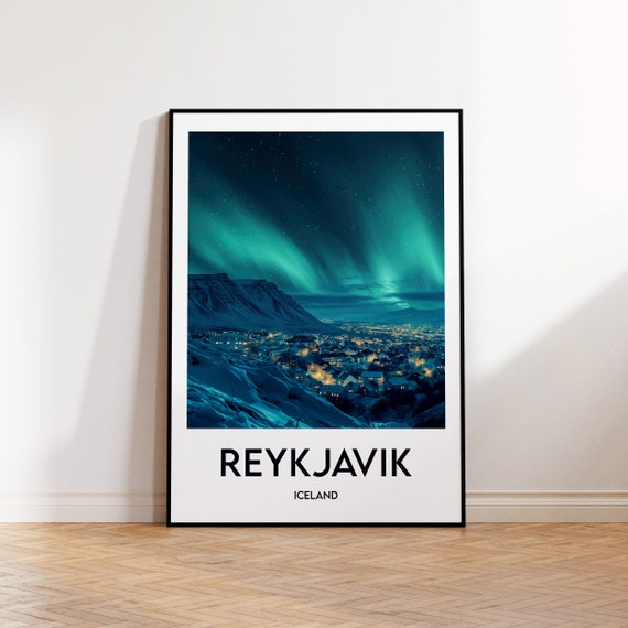 Reykjavik Travel Poster, Reykjavik Art Print, Reykjavik Iceland, Reykjavik Gift, Vintage Travel Poster, Affiche Islande