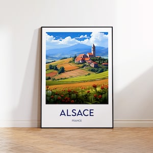 Alsace Poster, Alsace Art Print, Alsace France Illustration, Vintage Travel Poster, Alsace France Gift, Alsace France Poster