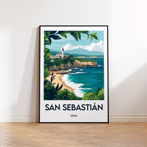 San Sebastián Poster, San Sebastian Art Print, Sebastian Spain, San Sebastian España Gift, Vintage Travel Poster, Donostia Golfo de Gascuña