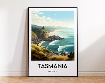 Cartel de Tasmania, impresión de Tasmania, regalo de Tasmania, arte de pared de Hobart, Tasmania Australia, cartel de Tasmania