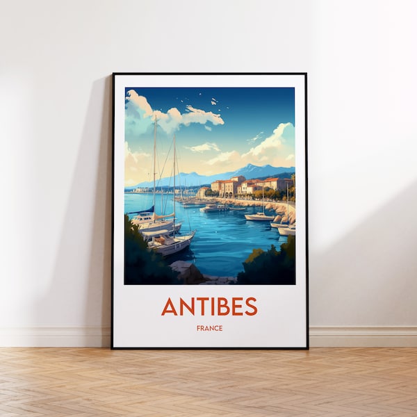 Antibes poster, Antibes print, Antibes gift, France wall art, Alpes-Maritimes