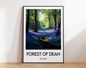 The Forest of Dean Poster, Forest of Dean Print, Forest of Dean Illustration, Forest of Dean Gift, Vintage Travel Poster