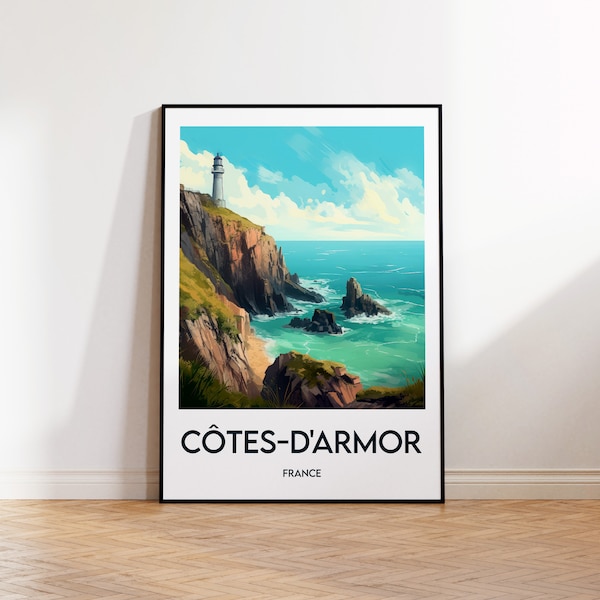 Affiche des Cotes d'Armor, Cotes d'Armor Bretagne, Cotes d'Armor Poster, Vintage Travel Poster