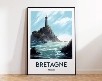 Bretagne poster, Affiche de la Bretagne, Brittany print, Idée cadeau Bretagne France