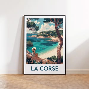 Korsika Poster, Korsika Kunstdruck, Korsika Frankreich, Korsika Frankreich Geschenk, Vintage Reiseposter, Korsika Frankreich Poster