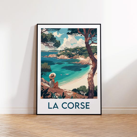 La Corse Poster, La Corse Art Print, Corsica France, La Corse France Gift, Vintage Travel Poster, Affiche La Corse France