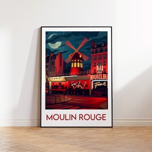 Moulin Rouge Poster, The Moulin Rouge Print, The Moulin Rouge Paris, Moulin Rouge Frankreich Geschenk, Vintage Reiseposter, Pigalle Poster