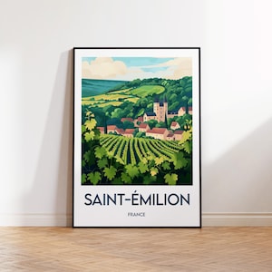 Saint Emilion Poster, Saint Emilion Art Print, Saint Emilion France Illustration, Vintage Travel Poster, France Gift, Saint-Emilion Poster,
