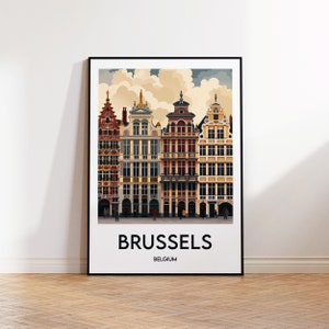 Brussels Poster, Brussels Art Print, Brussels, Brussels Belgium Gift, Vintage Travel Poster, Affiche Bruxelles Belgique