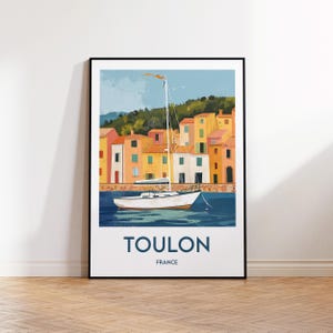 Toulon Poster, Toulon Art Print, Toulon Illustration, Toulon Gift, Vintage Travel Poster, Toulon France Poster