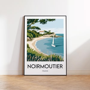 Noirmoutier France Poster, Noirmoutier Poster, Noirmoutier Art Print, Noirmoutier France customizable, Vintage Travel Poster