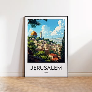 Póster de Jerusalén, impresión de Jerusalén, regalo de Jerusalén, Jerusalén, Israel, paisaje de Jerusalén, decoración de Israel