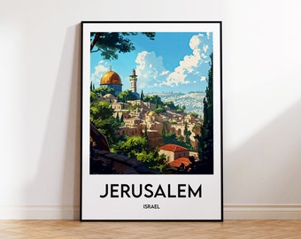 Jerusalem poster, Jerusalem print, Jerusalem gift, Jerusalem Israel, Jerusalem landscape, Israel decor