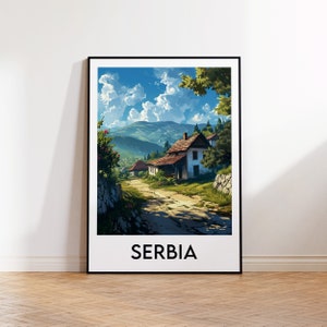Serbia Travel Poster, Србија Art Print, Serbia Illustration, Serbia Gift, Vintage Travel Poster, Serbia Poster