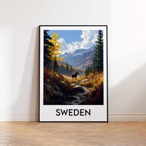 Schweden Poster, Sverige Kunstdruck, Schweden anpassbar, Vintage Reiseposter, Schweden Geschenk, Schweden Poster