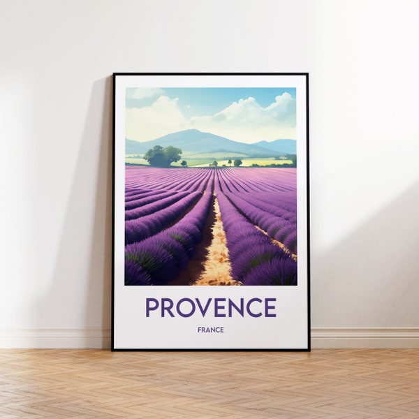 Provence Print, Provence Region Poster, Lavender Fields Wall Art, Champs de Lavandes