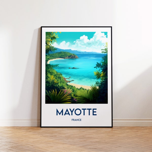 Mayotte France Poster, Mayotte Print, Mayotte Illustration, Mayotte Gift, Vintage Travel Poster