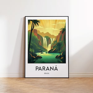 Paraná Poster, Parana Kunstdruck, Iguaçu Falls Geschenk, Cataratas do Iguaçu, Parana Brasilien