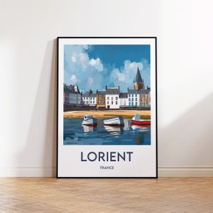 Impressão de Lorient, pôster de Lorient, arte de parede da Bretanha, pôster de viagem retrô da Bretanha, decoração vintage francesa emoldurada para presente