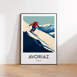 Avoriaz Poster, Avoriaz Art Print, Avoriaz France Ski Resort, Vintage Travel Poster, France Gift, Avoriaz Poster