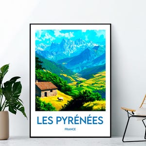 The Pyrenees Poster, The Pyrenees Art Print, The Pyrenees, Vintage Travel Poster, The Pyrenees France Gift, The Pyrenees France Poster