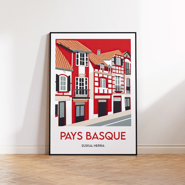 Affiche du Pays Basque, Pays Basque poster, Basque Country print, Euskal Herria gift, Pays Basque Print, Basque Country Poster