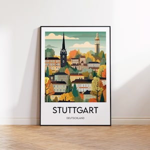 Stuttgart poster, Stuttgart art print, Stuttgart gift, Germany wall art, Stuttgart Deutschland
