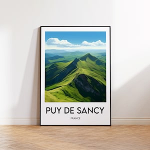 Puy de Sancy Poster, Puy de Sancy Print, Puy de Sancy Illustration, Puy de Sancy Gift, Vintage Travel Poster, Massif Central Poster