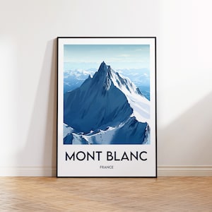 Mont Blanc Poster, Mont Blanc Print, Mont Blanc Illustration, The Alps Gift, Vintage Travel Poster