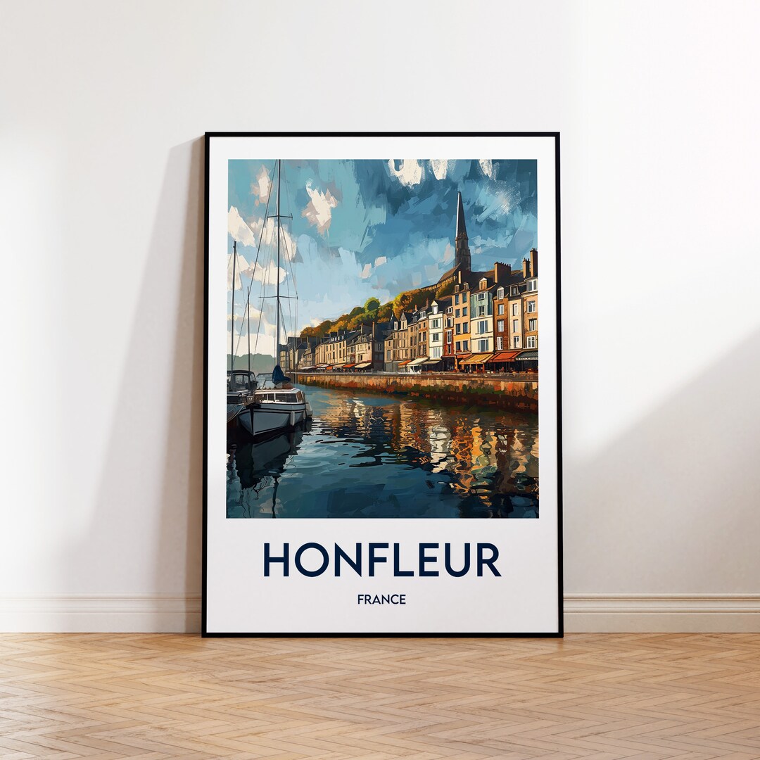 Honfleur Travel Poster, Honfleur Art Print, Honfleur Illustration