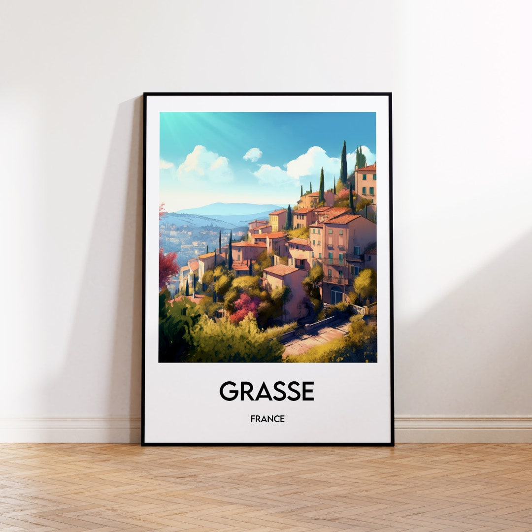 Grasse Village, Grasse Poster, Grasse Art Print, Grasse Gift, Fragonard ...