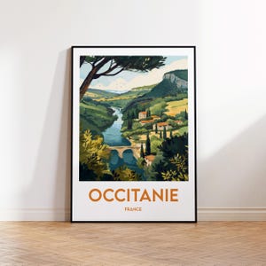 Okzitanien Poster, Okzitanien Kunstdruck, Okzitanien Frankreich anpassbar, Vintage Reiseposter, Okzitanien Frankreich Geschenk, Okzitanien Frankreich Poster