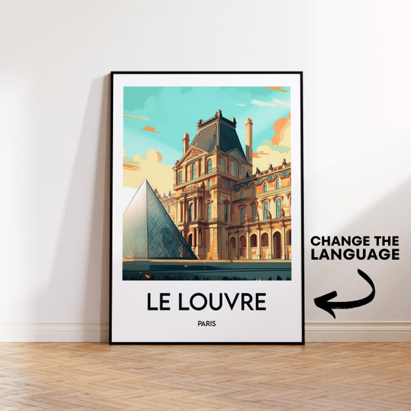 Le Louvre poster, The Louvre print, Paris gift, Louvre wall art, Louvre France