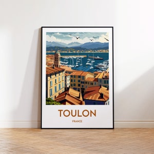 Toulon Poster, Toulon Frankreich Poster, Toulon Kunstdruck, Toulon Frankreich, Toulon Geschenk, Retro Reiseposter