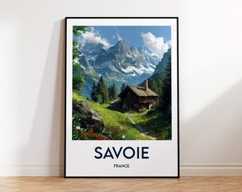 Savoie Poster, Savoie Print, Savoie Illustration, Savoie France Gift, Vintage Travel Poster, Chambéry Poster