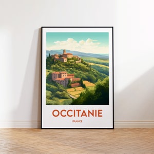 Occitanie Travel Poster, Occitanie Art Print, Occitanie Illustration, Occitanie Gift, Vintage Travel Poster, France Poster