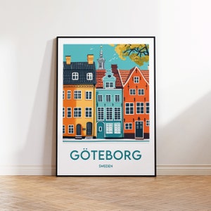 Göteborg Poster, Göteborg Art Print, Göteborg Sweden customizable, Göteborg Gift, Vintage Travel Poster, Affiche Göteborg