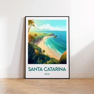 Cartel de Santa Catarina, impresión de Santa Catarina, Brazilgift, arte de la pared de Brasil, Estado de Santa Catarina