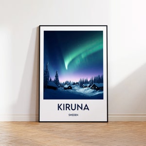 Kiruna Poster, Kiruna Print, Kiruna Sweden Illustration, Vintage Travel Poster