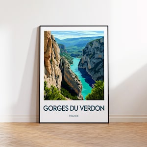 Verdon Gorges Poster, Verdon Gorges Art Print, Verdon Gorges France, Verdon Gorges Kayak Gift, Verdon Gorges France Poster
