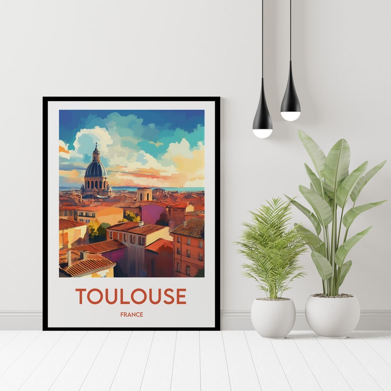 Toulouse Print Toulouse Poster La Ville Rose Wall Art Pink Etsy France