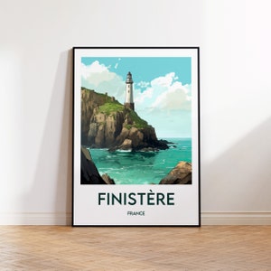 Cartel de Bretaña Finisterre, Cartel de Bretaña, Cartel de Finisterre, Impresión de Finisterre, Ilustración de Bretaña Francia
