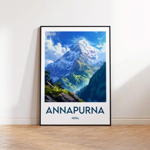 Annapurna Poster, Annapurna Art Print, Annapurna Nepal customizable, Vintage Travel Poster, Annapurna Nepal Gift, Annapurna Nepal Poster