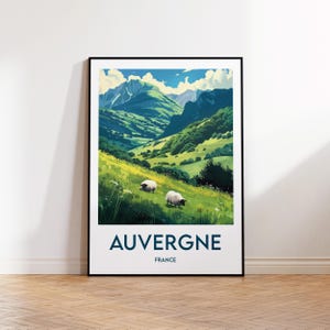 Auvergne region Poster, Auvergne Art Print, Auvergne France customizable Travel Poster, Auvergne France Gift, Auvergne France Poster
