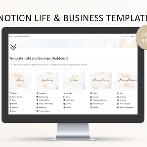 Notion Template All in one Life and Business Notion Planner, Business Planner Notion, Life Planner Notion, Project Management Notion Journal