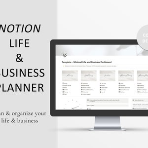 All in One Notion Template Notion Planner Template Life and Business Digital Planner, Aesthetic Notion Organizer, Notion Editable Template