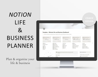 All in One Notion Template Notion Planner Template Life and Business Digital Planner, Aesthetic Notion Organizer, Notion Editable Template
